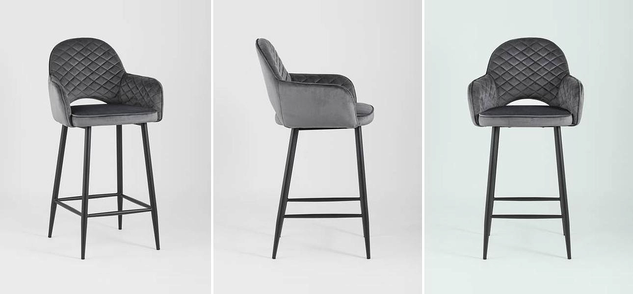 Барный Стул SHARRON Серый Велюр Барный Стул SHARRON Серый Велюр - Loft-Concept в Ижевске