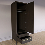 Узкий Шкаф Primo с 2 выдвижными ящиками Темный орех варинант исполнения - 7 | Loft Concept в Ижевске