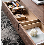 Кофейный стол из массива дерева с выдвижными ящиками Coffee Walnut Table варинант исполнения - 3 | Loft Concept в Ижевске