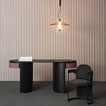 Дизайнерский письменный стол овальной формы с 2-мя выдвижными ящиками по бокам Parsec варинант исполнения - 1 | Loft Concept в Ижевске