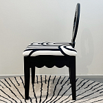 Дизайнерский стул с круглой деревянной спинкой Black and White Clover варинант исполнения - 4 | Loft Concept в Ижевске