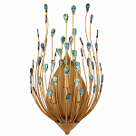 Бра настенное золотое с декором из бирюзовых элементов Peacock Tail варинант исполнения - 3 | Loft Concept в Ижевске