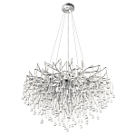 Люстра подвесная с прозрачными стеклянными подвесками в форме капель Диаметр 80 см Droplet Chandelier варинант исполнения - 4 | Loft Concept в Ижевске