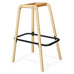 Барный стул со спинкой и мягкой обивкой с ромбами на 4-х деревянных ножках Голубой Велюр Ava Charm варинант исполнения - 4 | Loft Concept в Ижевске