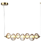 Подвесной светильник линейный с 7-ю рифлеными стеклянными шарами Marcelh Light варинант исполнения - 3 | Loft Concept в Ижевске