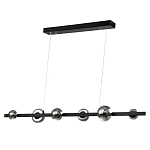 Люстра светодиодная линейная с 6-ю круглыми серыми плафонами Iona Chandelier Black  варинант исполнения - 1 | Loft Concept в Ижевске