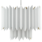 Люстра белая с гофрированным двойным абажуром Corrugated Double Lampshade варинант исполнения - 3 | Loft Concept в Ижевске