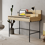 Стол письменный с выдвижным ящиком цвета древесины LEILA WORKING TABLE OAK ANTHRACITE варинант исполнения - 3 | Loft Concept в Ижевске