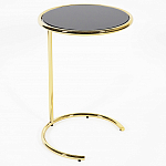 Приставной столик на золотистом основании с черной столешницей Noir варинант исполнения - 1 | Loft Concept в Ижевске