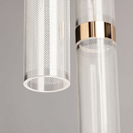 Люстра каскадная с прозрачными цилиндрическими плафонами Jenae Glass Tube Lighting варинант исполнения - 8 | Loft Concept в Ижевске