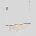 Люстра подвесная с пятью прозрачными элементами в форме лепестков и золотистым металлическим основанием DALI Tonin Casa варинант исполнения - 1 | Loft Concept в Ижевске