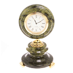 Часы настольные бронзовые из натуральных камней Мрамор и Змеевик Stone Clock варинант исполнения - 13 | Loft Concept в Ижевске