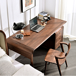 Стол рабочий округлой формы с 3-мя ящиками  Working Moonnut Table варинант исполнения - 6 | Loft Concept в Ижевске