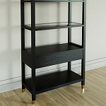 Стеллаж Elsa Dreams Black со стеклянными полками и ящиком варинант исполнения - 6 | Loft Concept в Ижевске