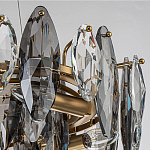 Люстра подвесная с овальными подвесками из стекла дымчатого цвета Harlow Crystal Round варинант исполнения - 4 | Loft Concept в Ижевске