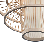 Подвесной светильник фигурный из деревянных прутьев с плафоном из натуральной ткани Light Inside the Cell варинант исполнения - 7 | Loft Concept в Ижевске