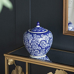 Ваза округлой формы с синей росписью и цветочным узором Blue & White Ornament варинант исполнения - 5 | Loft Concept в Ижевске