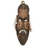 Деревянная резная маска ручной работы Papuan Wooden Mask варинант исполнения - 1 | Loft Concept в Ижевске