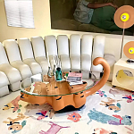 Дизайнерский журнальный стол с основанием в виде кота Bivan варинант исполнения - 3 | Loft Concept в Ижевске