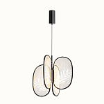 Люстра с гравировкой на акриловых плафонах Gravyura Black D 50 см варинант исполнения - 2 | Loft Concept в Ижевске