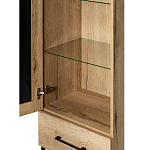 Шкаф-витрина в стиле лофт с чёрной стеклянной дверью Urban Style Space варинант исполнения - 3 | Loft Concept в Ижевске