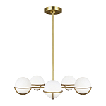 Люстра с 5-ю белыми шарообразными плафонами в сферические каркасах Feiss варинант исполнения - 2 | Loft Concept в Ижевске