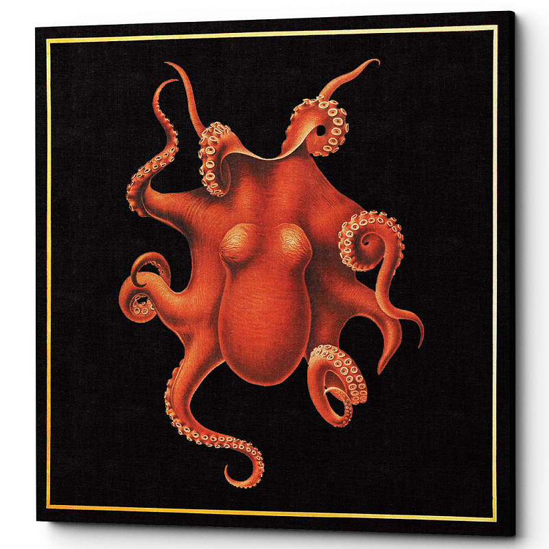 Постер Octopus Poster Черный Красный в Ижевске | Loft Concept 