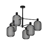 Люстра потолочная с абажурами из металлической сетки Loft Grid Pendant Gold варинант исполнения - 5 | Loft Concept в Ижевске