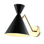 Бра черного цвета с конусообразным плафоном на золотом основании Loft Metal варинант исполнения - 2 | Loft Concept в Ижевске