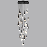 Люстра каскадная с 24-мя рельефными прозрачными плафонами в форме лепестков Glass Pod  варинант исполнения - 5 | Loft Concept в Ижевске