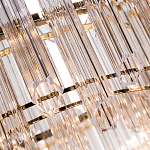 Люстра подвесная круглая с прозрачными хрустальными трубками и золотистым каркасом Диаметр 60 см Hexagon Tube Light варинант исполнения - 3 | Loft Concept в Ижевске