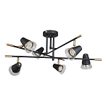 Потолочный светильник с конусообразными плафонами с контрастным сочетанием бронзы и глубоким черным цветом Aurika варинант исполнения - 2 | Loft Concept в Ижевске