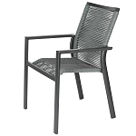 Стул темно-серый с высокой плетеной спинкой и сиденьем Braided Strength варинант исполнения - 6 | Loft Concept в Ижевске