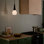 Подвесной светильник каплевидной формы с комбинированным плафоном из стали и белого матового стекла Kichler варинант исполнения - 9 | Loft Concept в Ижевске