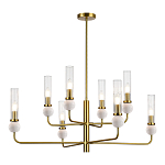 Люстра с 8-ю плафонами в форме стеклянных трубок и мраморных декоративных элементов Montreal варинант исполнения - 7 | Loft Concept в Ижевске