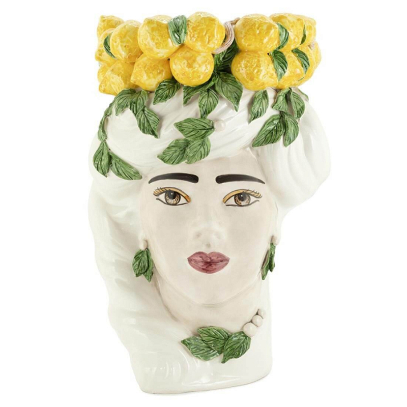 Ваза VASE LEMON HEAD LADY BIG Желтый Белый в Ижевске | Loft Concept 