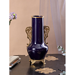 Ваза темно-синяя фарфоровая с бронзовыми ручками и ножками Eden Garden варинант исполнения - 4 | Loft Concept в Ижевске