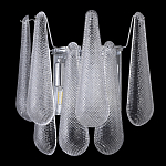 Бра с подвесками из рифленного стекла в форме капель на основании цвета хром Textured Glass варинант исполнения - 4 | Loft Concept в Ижевске