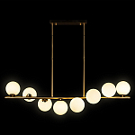 Люстра на штанге с 8-ю белыми шарообразными плафонами Bubble Chandelier варинант исполнения - 1 | Loft Concept в Ижевске