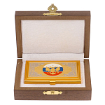 Визитница карманная металлическая с гравюрой Герба России в подарочной коробке Gold Metal Business Card Holders варинант исполнения - 3 | Loft Concept в Ижевске