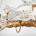 Люстра подвесная с прозрачными стеклянными птичками на ветвях Диаметр 80 см Serip Voa варинант исполнения - 9 | Loft Concept в Ижевске