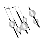 Люстра светодиодная с 6-ю сферическими стеклянными плафонами Splatter варинант исполнения - 4 | Loft Concept в Ижевске