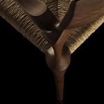 Стул из Ореха с плетеным сидением Kronos Dining Chair Brown варинант исполнения - 4 | Loft Concept в Ижевске