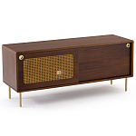 ТВ-тумба из ореха с плетеным декором Eland Wooden Wicker TV Stand варинант исполнения - 1 | Loft Concept в Ижевске