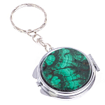 Зеркало брелок карманное двухстороннее из натурального камня Малахит Stone Mirrors варинант исполнения - 4 | Loft Concept в Ижевске