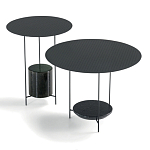 Дизайнерский круглый кофейный стол из металла с мраморным декором PANNA COTTA Coffee Table варинант исполнения - 8 | Loft Concept в Ижевске