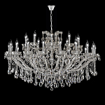 Люстра подвесная двухъярусная с 30-ю лампочками и прозрачными хрустальными подвесками на хромированном основании Crystal lamps варинант исполнения - 2 | Loft Concept в Ижевске