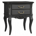 Тумба прикроватная черная из массива бука в стиле прованс Black Provence варинант исполнения - 3 | Loft Concept в Ижевске