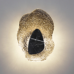 Бра с волнообразным стеклянным плафоном и вставкой из мрамора Liquid Stone варинант исполнения - 13 | Loft Concept в Ижевске