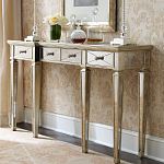 Консоль зеркальная в цвете шампань с 3-мя ящиками Hyaloid варинант исполнения - 1 | Loft Concept в Ижевске